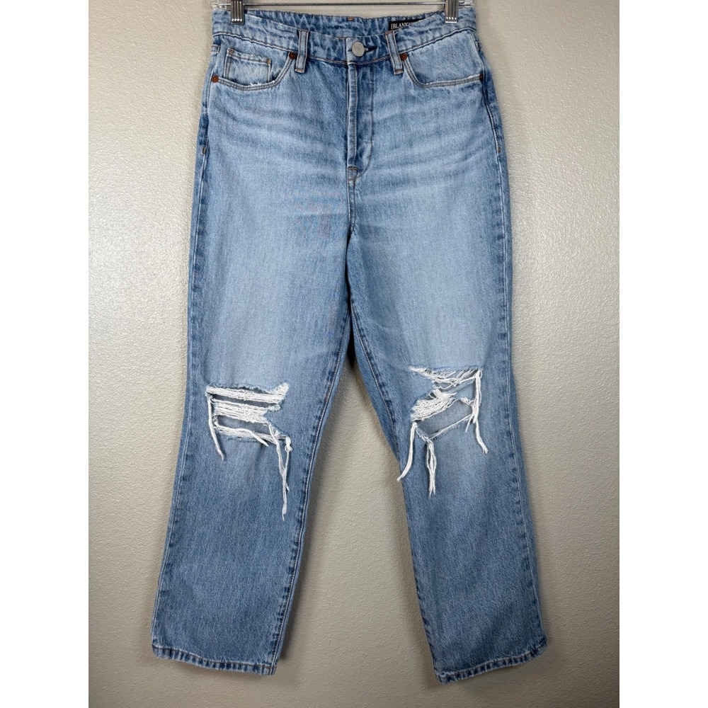 BLANKNYC The Baxter Ribcage Distressed Light Wash High Rise Straight Leg Size 26